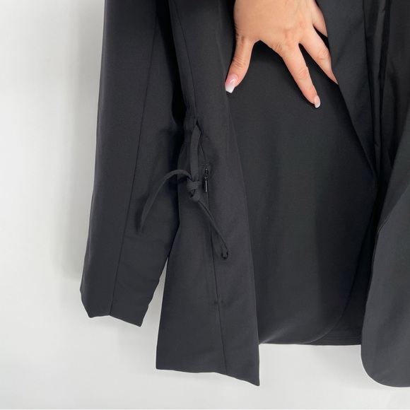 NEW Athleta Endless Primatwill Waist Tie Blazer Jacket Black Size 16 - Picture 8 of 14